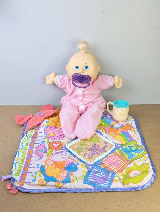 Cabbage Patch Kids Other - Vintage 1993 Cabbage Patch Naptime Baby Doll Swaddle Baby Blanket, Cup, Pacifier